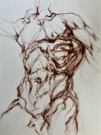 Croquis à la sanguine réalisé à Rome par le compositeur Hèctor Parra