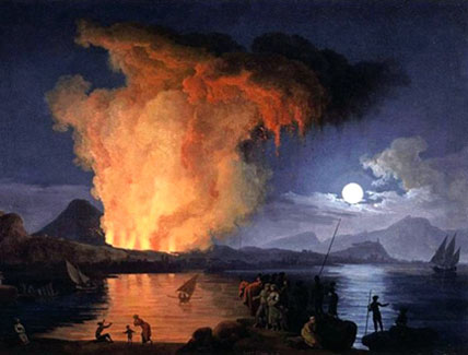 Éruption du Vésuve, par Pierre-Jacques Volaire – Herculanum et Pompei périssent