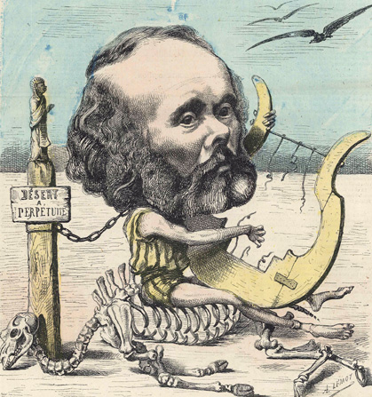 le compositeur Félicien David (1810-1876) caricaturé par Achille Lemot