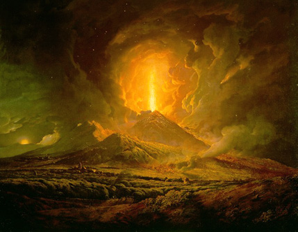 Éruption du Vénuse, peinte en 1788 par Joseph Wright of Derby