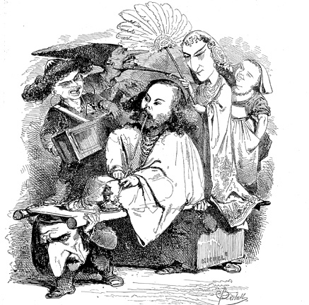 caricature de Bertall (1862) à la création de Lalla-Roukh de Félicien David