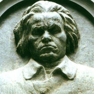 Beethoven, sur la façade de la maison"à la licorne d'or", par Bertrand Bolognesi