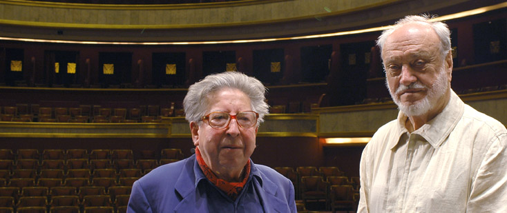 Henri Dutilleux et Kurt Masur au Théâtre des Champs-Élysées (Paris) en 2004