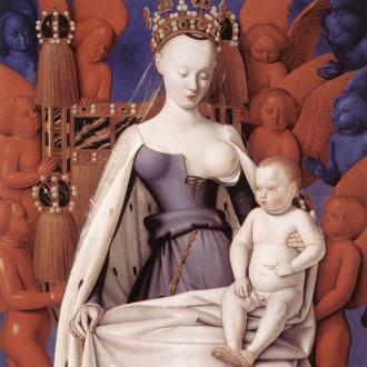 Jean Fouquet, La Vierge à l'enfant entourée d'anges, Diptyque de Melun